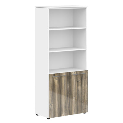 EXECUTIVE FULL HEIGHT CABINET, MADE IN E1 LAMINATE CHIPBOARD, WITH UPPER OPEN SHELVES AND LOWER WOODEN SWING DOOR by Treejar | Souqify