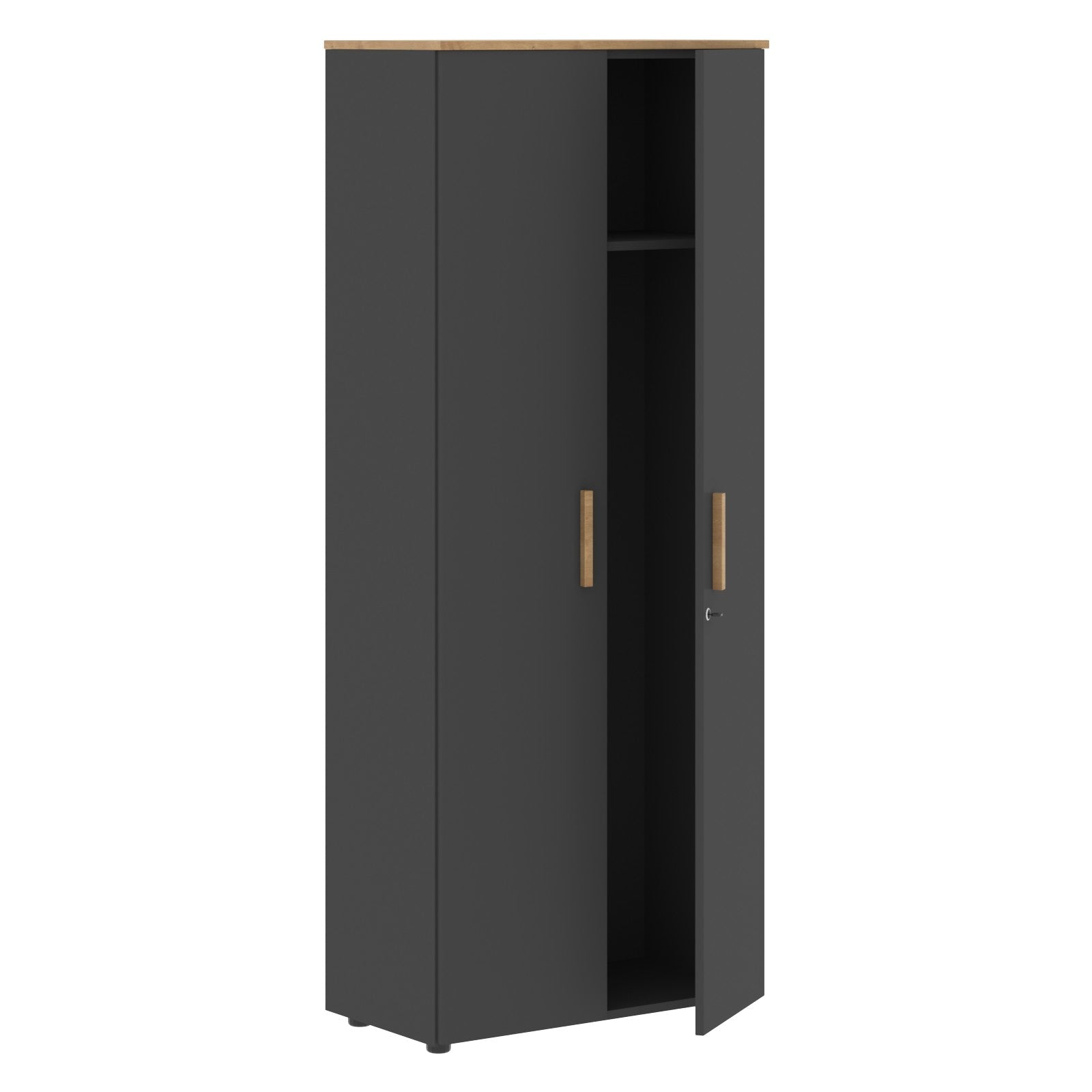 EXECUTIVE FULL HEIGHT WARDROBE, MADE IN E1 LAMINATE CHIPBOARD, WITH WOODEN SWING DOORS by Treejar | Souqify