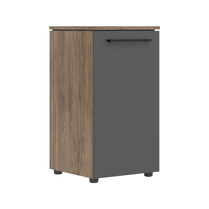 EXECUTIVE LOW HEIGHT CABINET, MADE IN E1 LAMINATE CHIPBOARD, WITH WOODEN SWING DOOR 429x423x821 Anthracite/Karia Palmyra by Treejar | Souqify