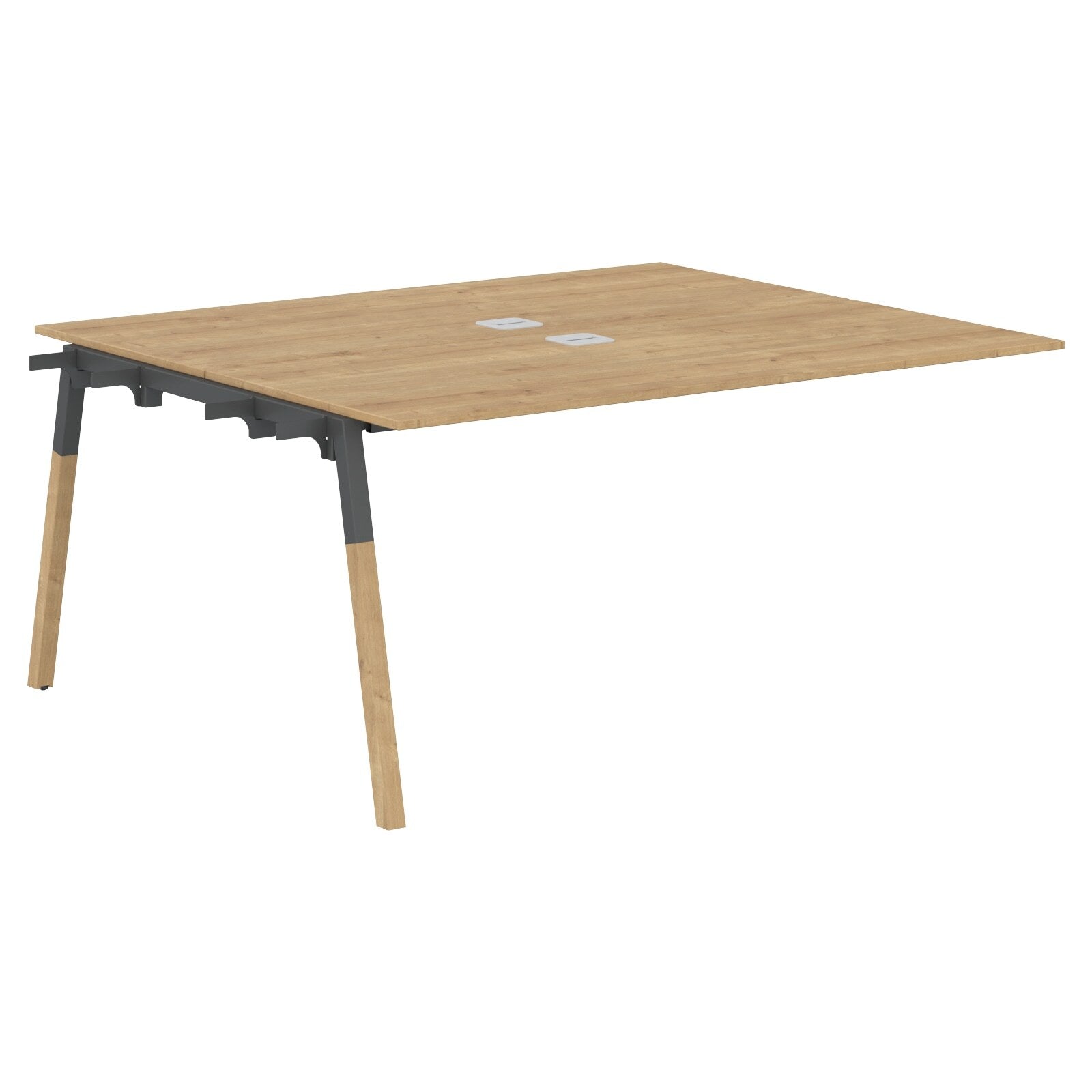 EXECUTIVE MODERN DESIGN CLUSTER OF 02 WORKSTATION EXTENSION, MADE IN E1 LAMINATE CHIPBOPARD, WITH ONE SIDE SLANTED SHAPE METAL/WOODEN LEGS by Treejar | Souqify