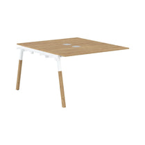 EXECUTIVE MODERN DESIGN CLUSTER OF 02 WORKSTATION EXTENSION, MADE IN E1 LAMINATE CHIPBOPARD, WITH ONE SIDE SLANTED SHAPE METAL/WOODEN LEGS by Treejar | Souqify