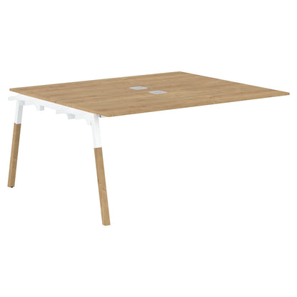 EXECUTIVE MODERN DESIGN CLUSTER OF 02 WORKSTATION EXTENSION, MADE IN E1 LAMINATE CHIPBOPARD, WITH ONE SIDE SLANTED SHAPE METAL/WOODEN LEGS by Treejar | Souqify