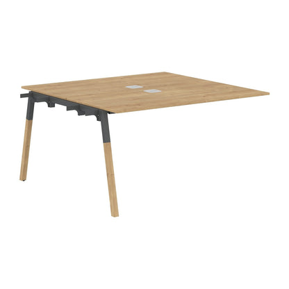 EXECUTIVE MODERN DESIGN CLUSTER OF 02 WORKSTATION EXTENSION, MADE IN E1 LAMINATE CHIPBOPARD, WITH ONE SIDE SLANTED SHAPE METAL/WOODEN LEGS by Treejar | Souqify