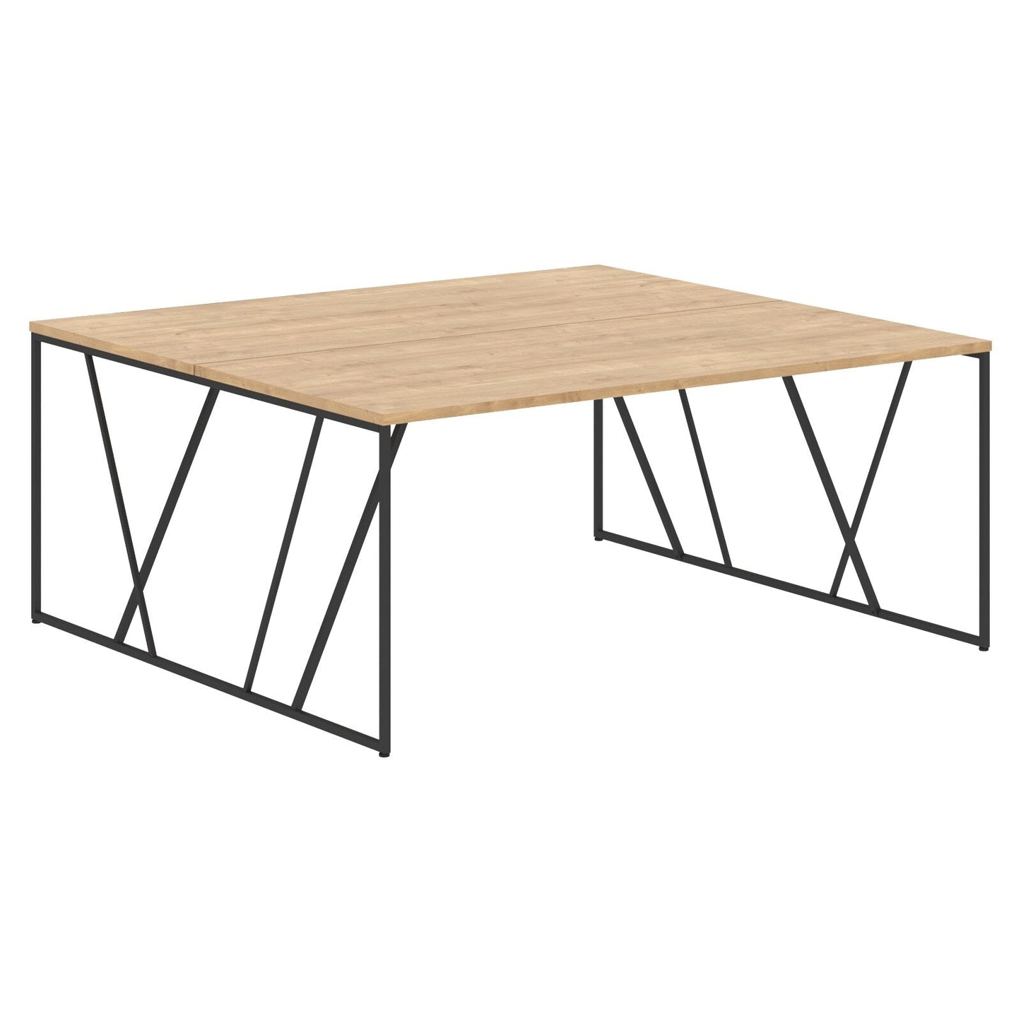 EXECUTIVE MODERN DESIGN CLUSTER OF 02 WORKSTATION WITH METAL LEGS, MADE IN E1 LAMINATE CHIPBOARD by Treejar | Souqify