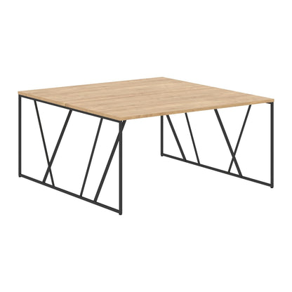 EXECUTIVE MODERN DESIGN CLUSTER OF 02 WORKSTATION WITH METAL LEGS, MADE IN E1 LAMINATE CHIPBOARD by Treejar | Souqify