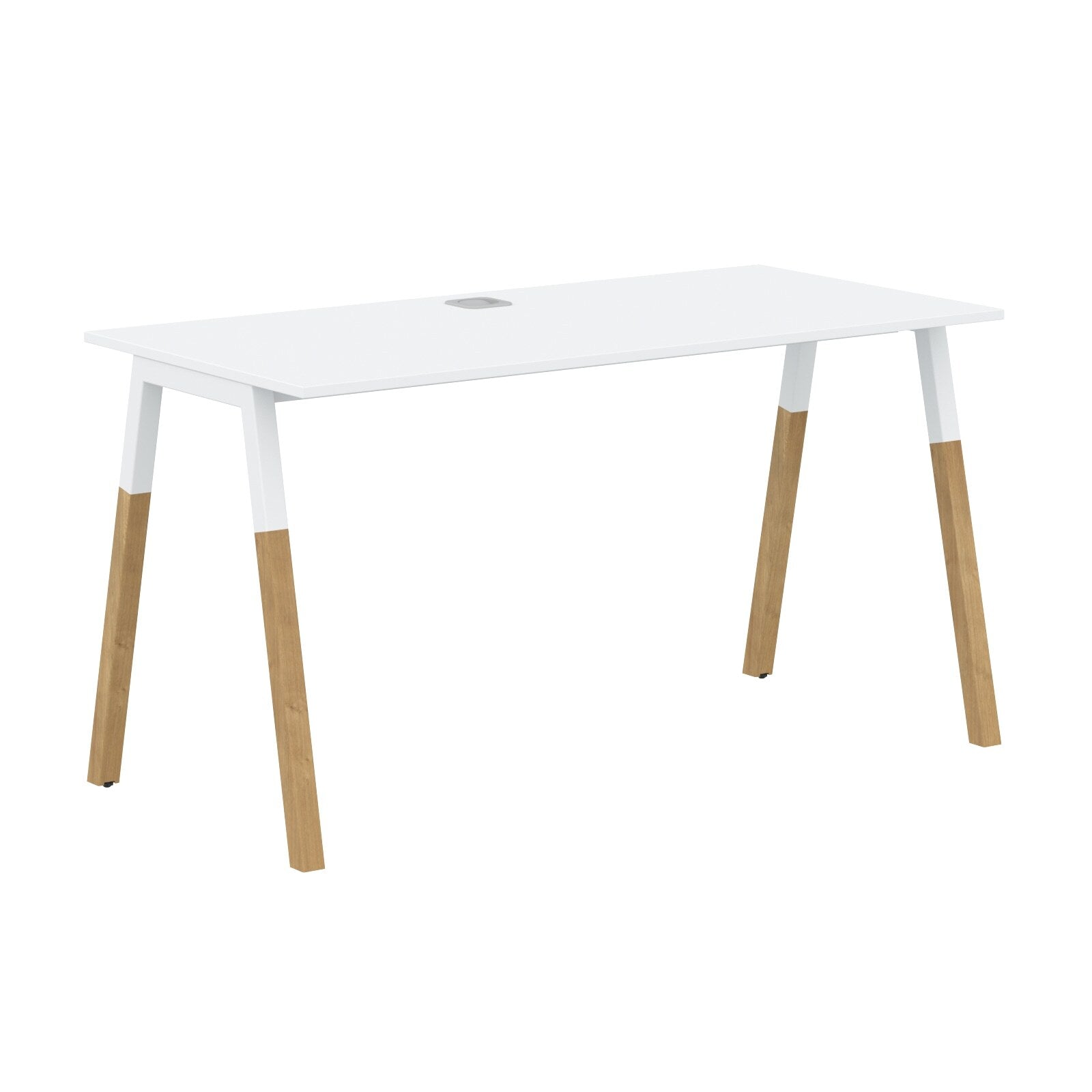 EXECUTIVE MODERN DESIGN RECTANGULAR SHAPE DESK, MADE IN E1 LAMINATE CHIPBOPARD, WITH SLANTED SHAPE METAL/WOODEN LEGS by Treejar | Souqify