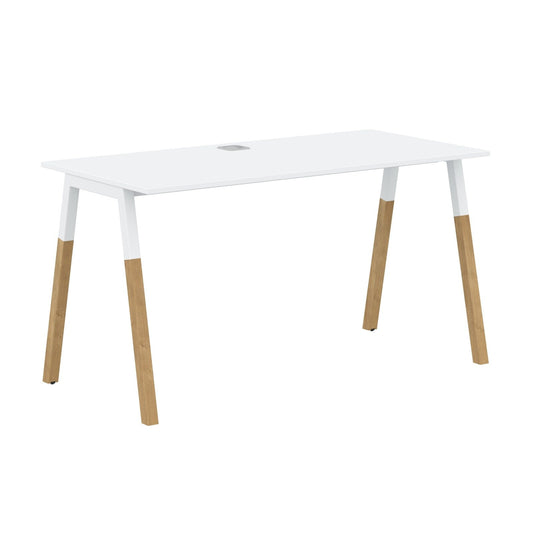 EXECUTIVE MODERN DESIGN RECTANGULAR SHAPE DESK, MADE IN E1 LAMINATE CHIPBOPARD, WITH SLANTED SHAPE METAL/WOODEN LEGS by Treejar | Souqify