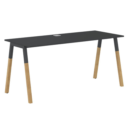 EXECUTIVE MODERN DESIGN RECTANGULAR SHAPE DESK, MADE IN E1 LAMINATE CHIPBOPARD, WITH SLANTED SHAPE METAL/WOODEN LEGS by Treejar | Souqify