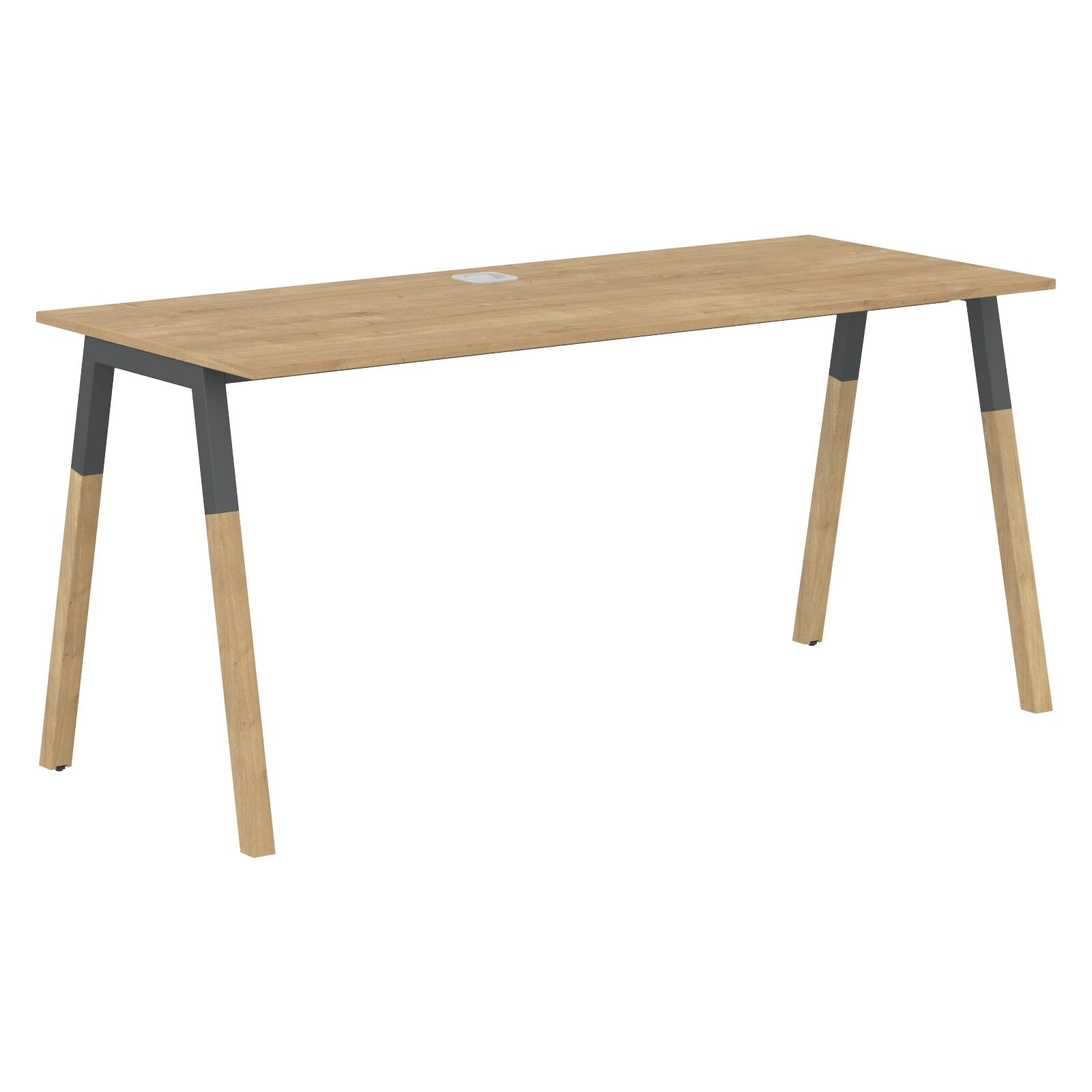 EXECUTIVE MODERN DESIGN RECTANGULAR SHAPE DESK, MADE IN E1 LAMINATE CHIPBOPARD, WITH SLANTED SHAPE METAL/WOODEN LEGS by Treejar | Souqify