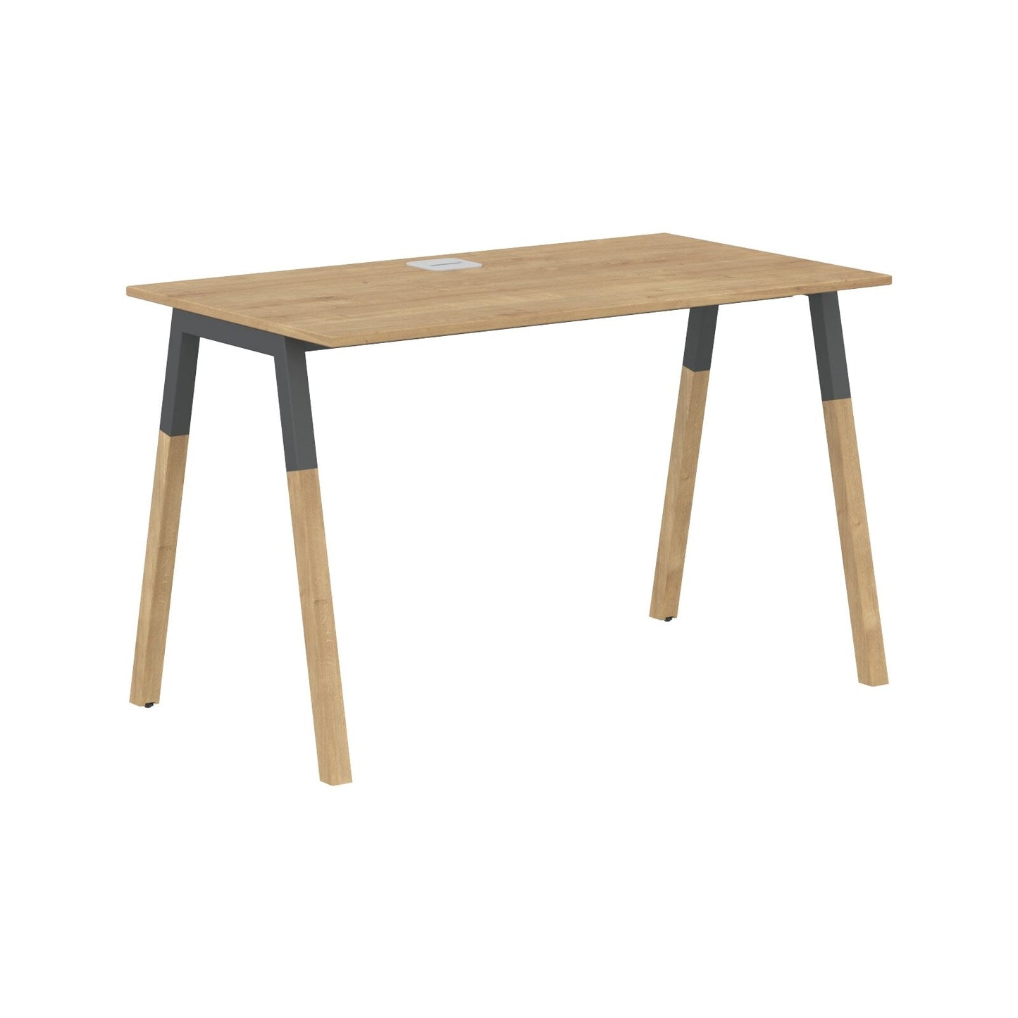 EXECUTIVE MODERN DESIGN RECTANGULAR SHAPE DESK, MADE IN E1 LAMINATE CHIPBOPARD, WITH SLANTED SHAPE METAL/WOODEN LEGS by Treejar | Souqify