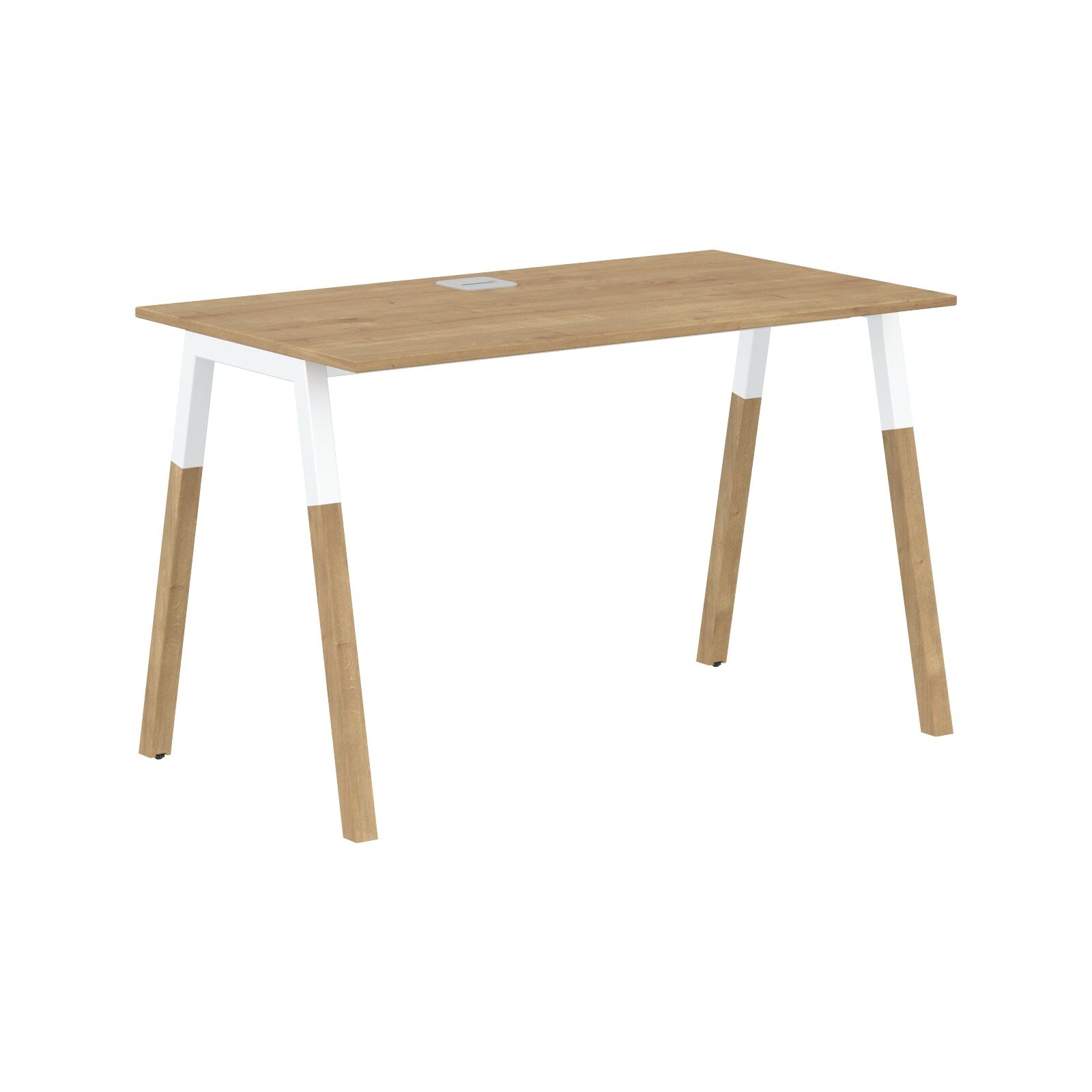 EXECUTIVE MODERN DESIGN RECTANGULAR SHAPE DESK, MADE IN E1 LAMINATE CHIPBOPARD, WITH SLANTED SHAPE METAL/WOODEN LEGS by Treejar | Souqify