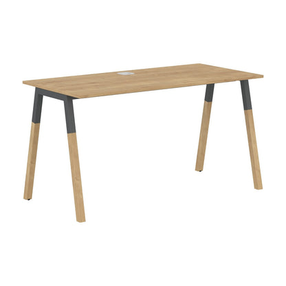 EXECUTIVE MODERN DESIGN RECTANGULAR SHAPE DESK, MADE IN E1 LAMINATE CHIPBOPARD, WITH SLANTED SHAPE METAL/WOODEN LEGS by Treejar | Souqify