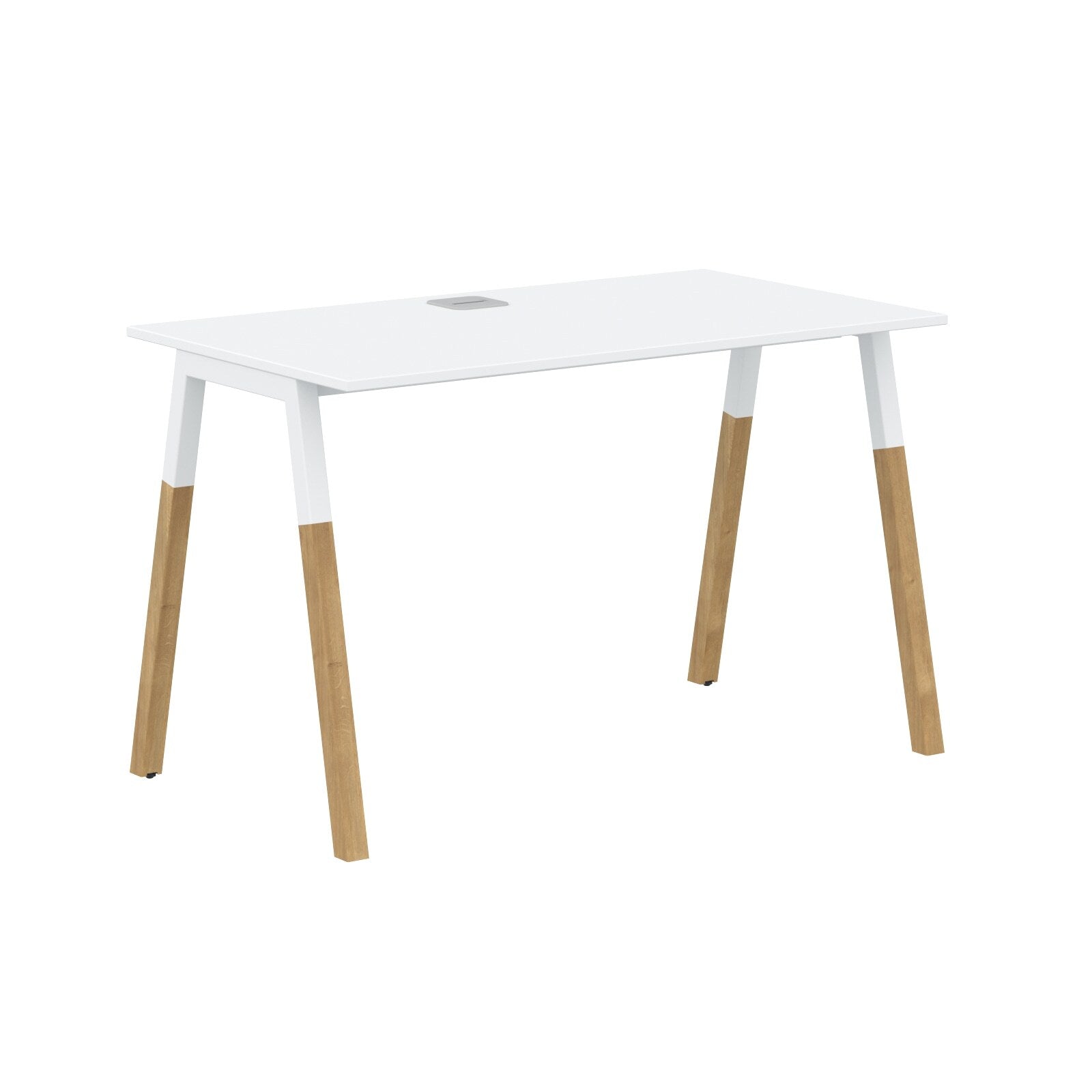 EXECUTIVE MODERN DESIGN RECTANGULAR SHAPE DESK, MADE IN E1 LAMINATE CHIPBOPARD, WITH SLANTED SHAPE METAL/WOODEN LEGS by Treejar | Souqify