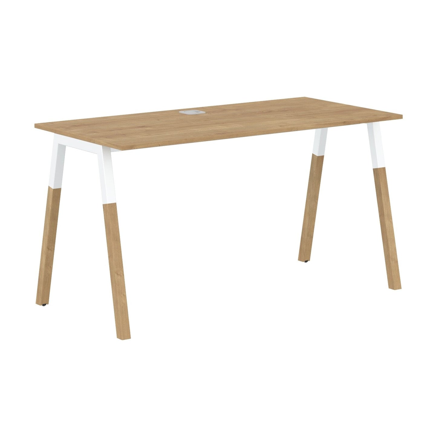 EXECUTIVE MODERN DESIGN RECTANGULAR SHAPE DESK, MADE IN E1 LAMINATE CHIPBOPARD, WITH SLANTED SHAPE METAL/WOODEN LEGS by Treejar | Souqify