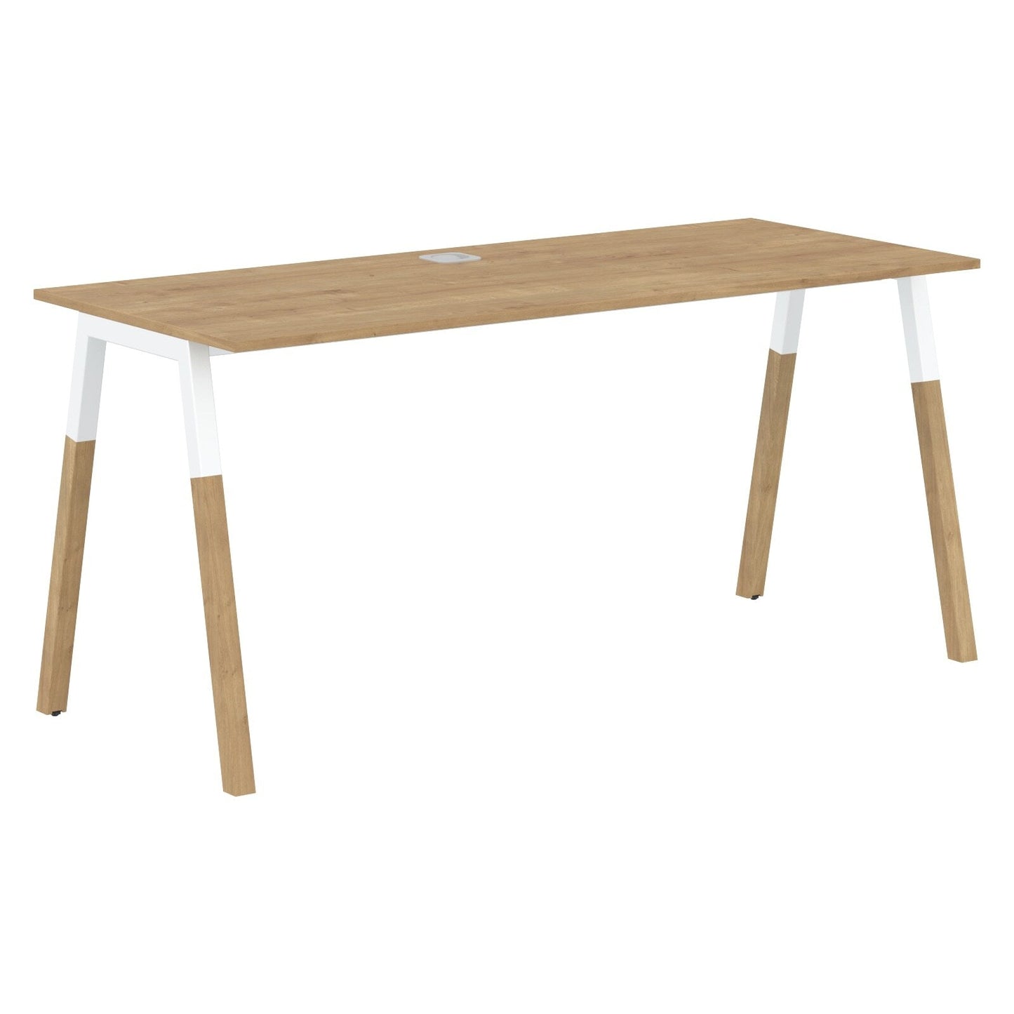 EXECUTIVE MODERN DESIGN RECTANGULAR SHAPE DESK, MADE IN E1 LAMINATE CHIPBOPARD, WITH SLANTED SHAPE METAL/WOODEN LEGS by Treejar | Souqify