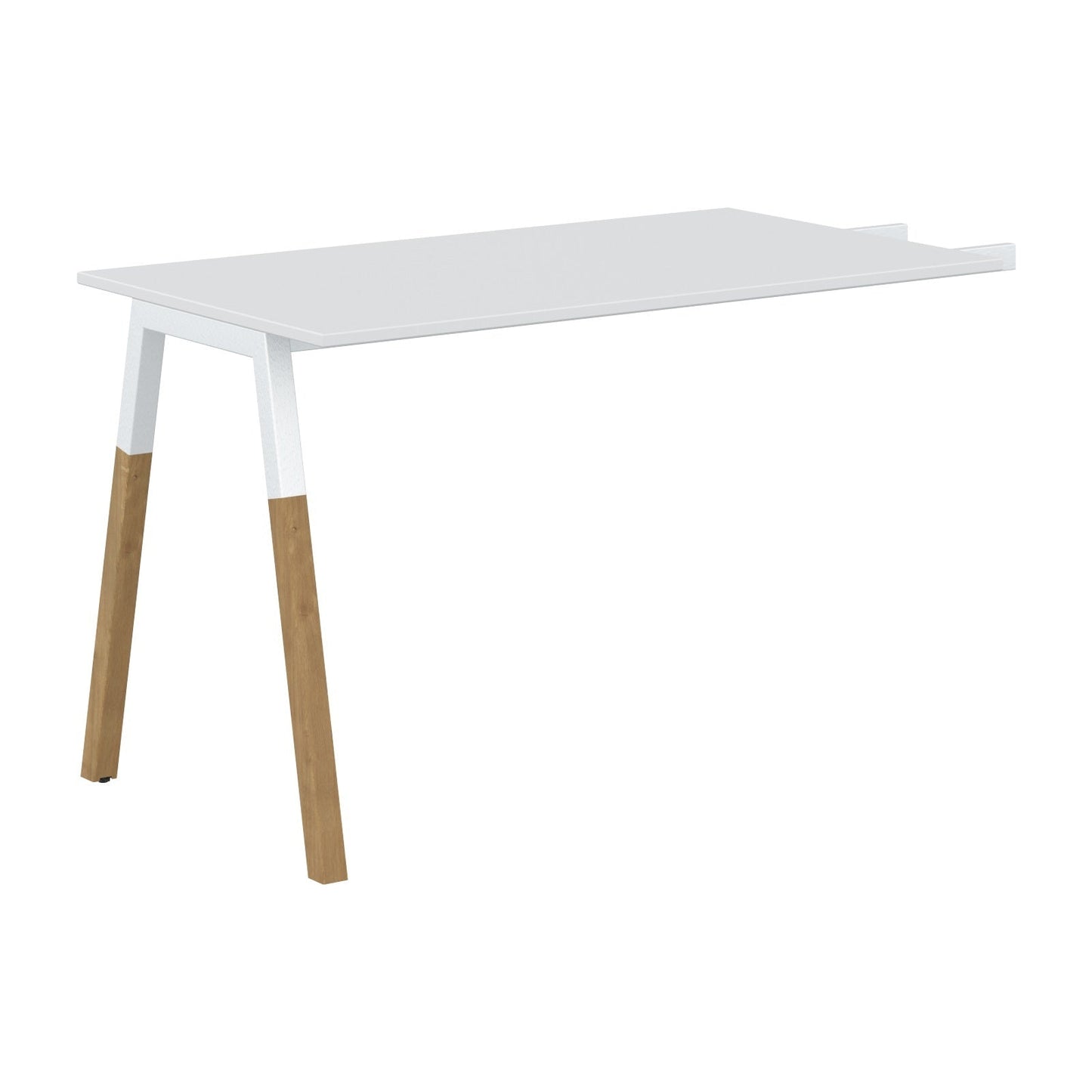 EXECUTIVE MODERN DESIGN RECTANGULAR SHAPE EXTENSION DESK, MADE IN E1 LAMINATE CHIPBOPARD, WITH ONE SIDE SLANTED SHAPE METAL/WOODEN LEGS by Treejar | Souqify