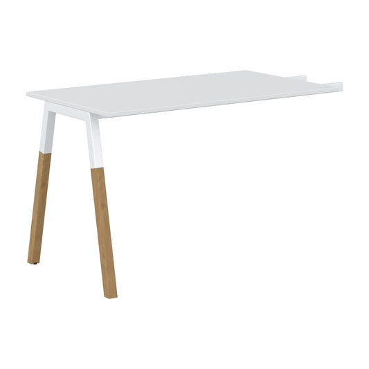 EXECUTIVE MODERN DESIGN RECTANGULAR SHAPE EXTENSION DESK, MADE IN E1 LAMINATE CHIPBOPARD, WITH ONE SIDE SLANTED SHAPE METAL/WOODEN LEGS by Treejar | Souqify
