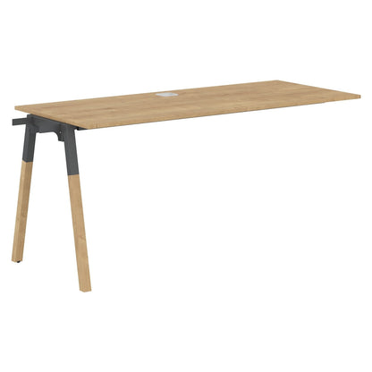 EXECUTIVE MODERN DESIGN RECTANGULAR SHAPE EXTENSION DESK, MADE IN E1 LAMINATE CHIPBOPARD, WITH ONE SIDE SLANTED SHAPE METAL/WOODEN LEGS by Treejar | Souqify