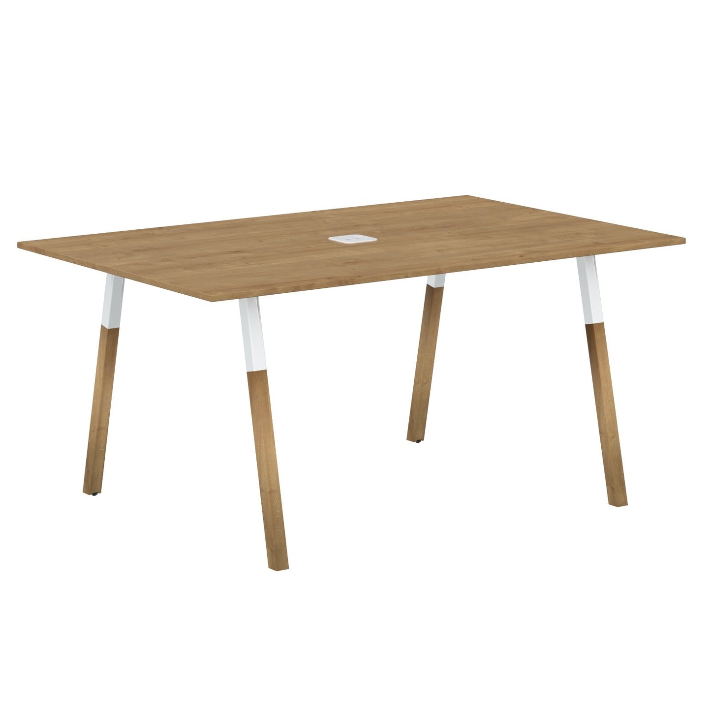 EXECUTIVE MODERN DESIGN RECTANGULAR SHAPE MEETING DESK, MADE IN E1 LAMINATE CHIPBOPARD, WITH SLANTED SHAPE METAL/WOODEN LEGS by Treejar | Souqify