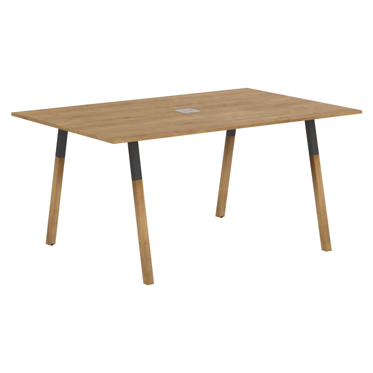 EXECUTIVE MODERN DESIGN RECTANGULAR SHAPE MEETING DESK, MADE IN E1 LAMINATE CHIPBOPARD, WITH SLANTED SHAPE METAL/WOODEN LEGS by Treejar | Souqify