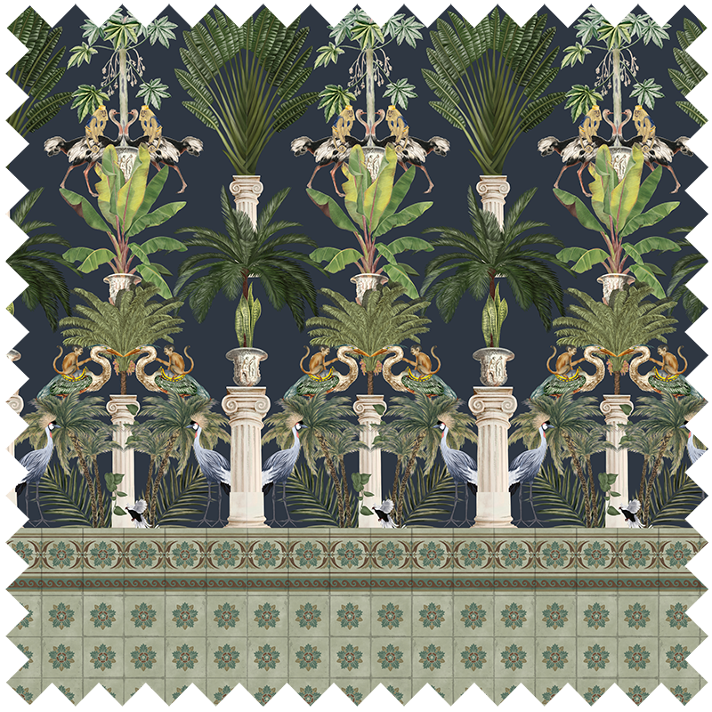 Fabric Tropical Columns Dark by Vladila | Souqify