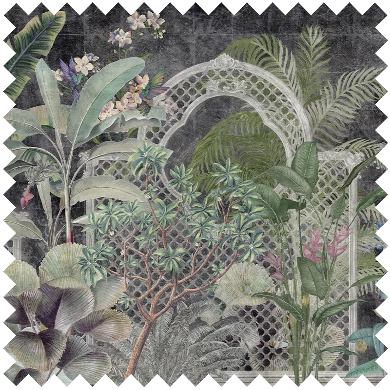 Fabric Verdant Mosaic Dark by Vladila | Souqify