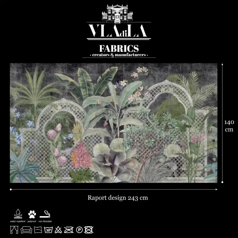 Fabric Verdant Mosaic Dark by Vladila | Souqify
