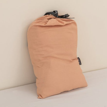 Faux Linen King Size 6 Pieces Bedding Set Without Filler, Plain Rust Color. by 5 | Souqify