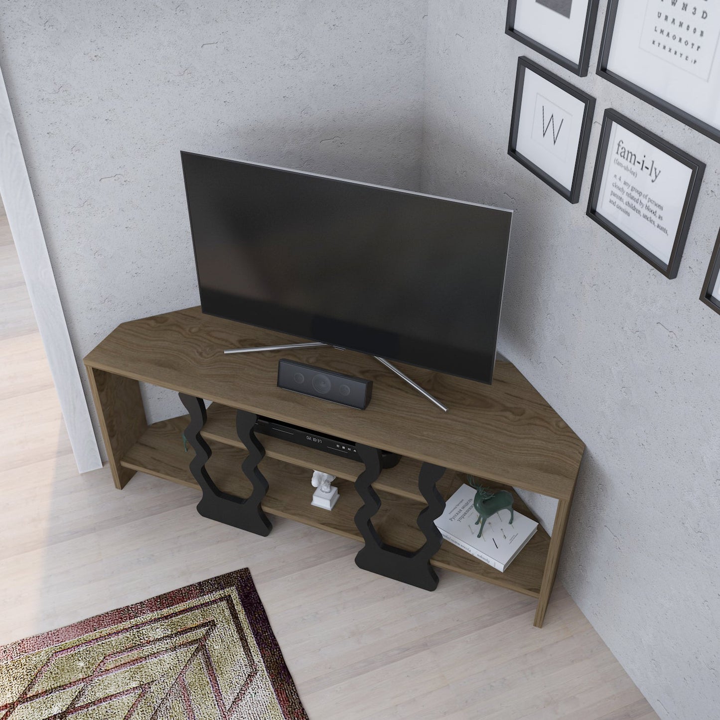 Firal TV UNITESI - OUD OAK AND Black COLOUR by DECOROTIKA | Souqify