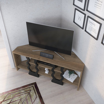 Firal TV UNITESI - Walnut AND Black COLOUR by DECOROTIKA | Souqify