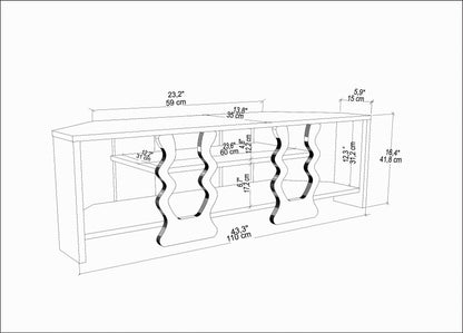 Firal TV UNITESI - Walnut AND Black COLOUR by DECOROTIKA | Souqify