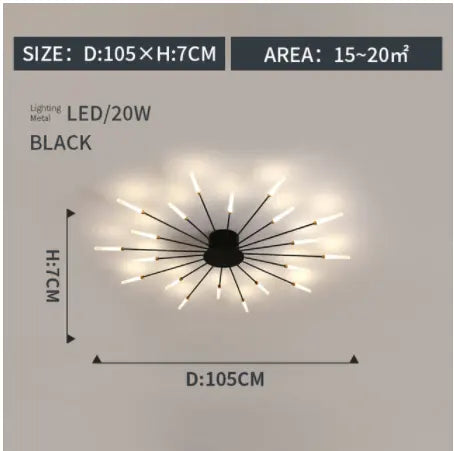 fireworks led Ceiling Lamp For Living Room Bedroom Home Modern Led Ceiling Chandelier Lamp Lighting by Zhongsan | Souqify