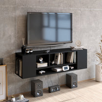 Floating TV Stand Paldi - Black-PAL53FTS03 Black 147 X 40.5 X 14.5 by DECOROTIKA | Souqify