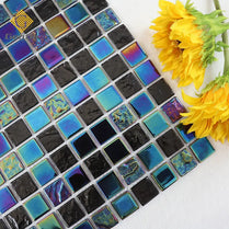 Foshan Factory Cheap Prices Porcelain Mosaique Bathroom Wall Square 25*25mm Rainbow Mosaic Swimming Pool Tile by Vivid Tiles | Souqify