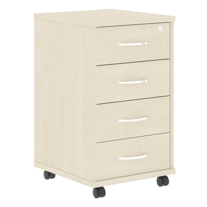 FOUR DRAWER MOBILE PEDESTAL, MADE IN E1 LAMINATE CHIPBOARD by Treejar | Souqify
