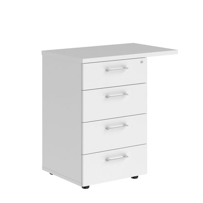 FOUR DRAWER PEDESTAL, MADE IN E1 LAMINATE CHIPBOARD by Treejar | Souqify