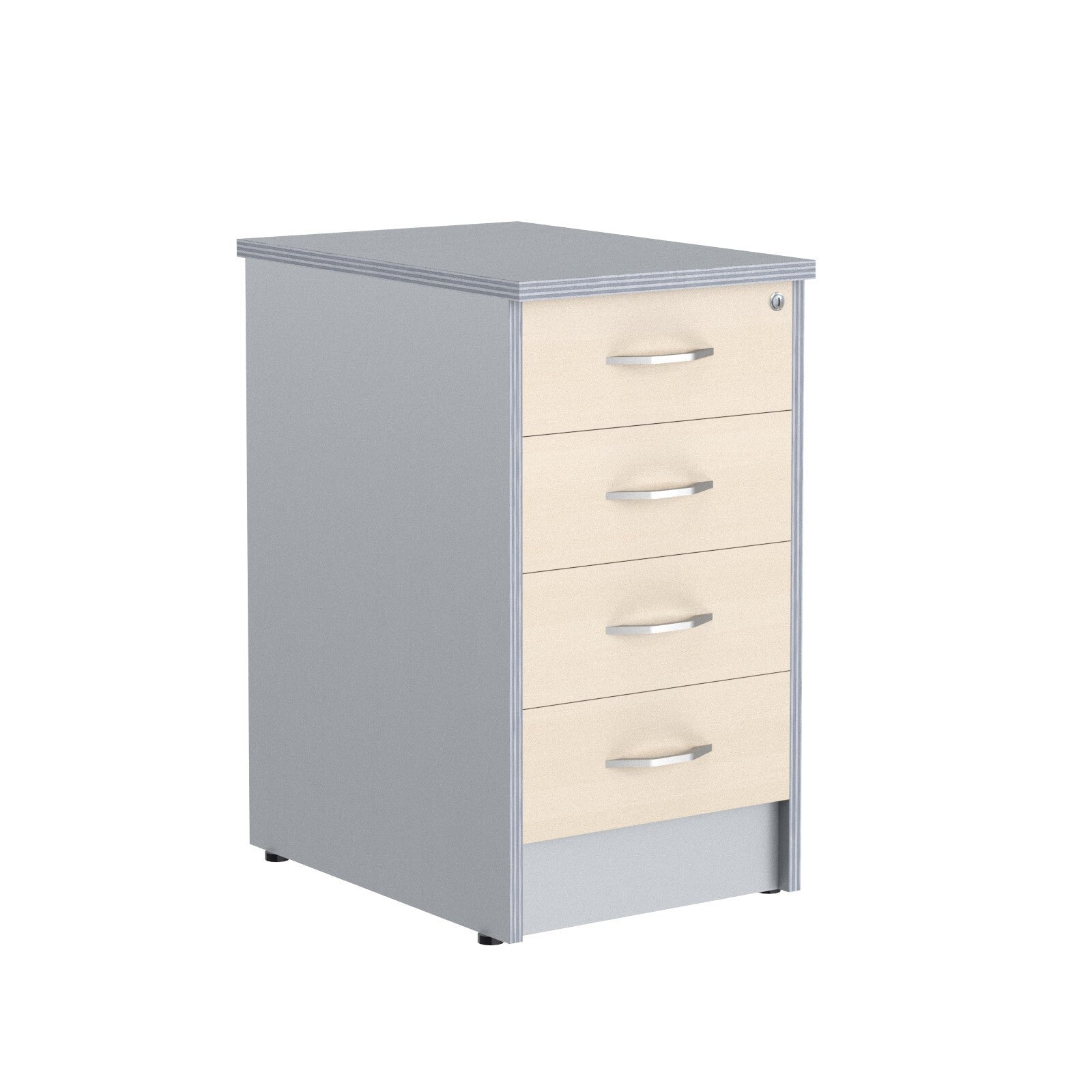 FOUR DRAWER PEDESTAL, MADE IN E1 LAMINATE CHIPBOARD by Treejar | Souqify