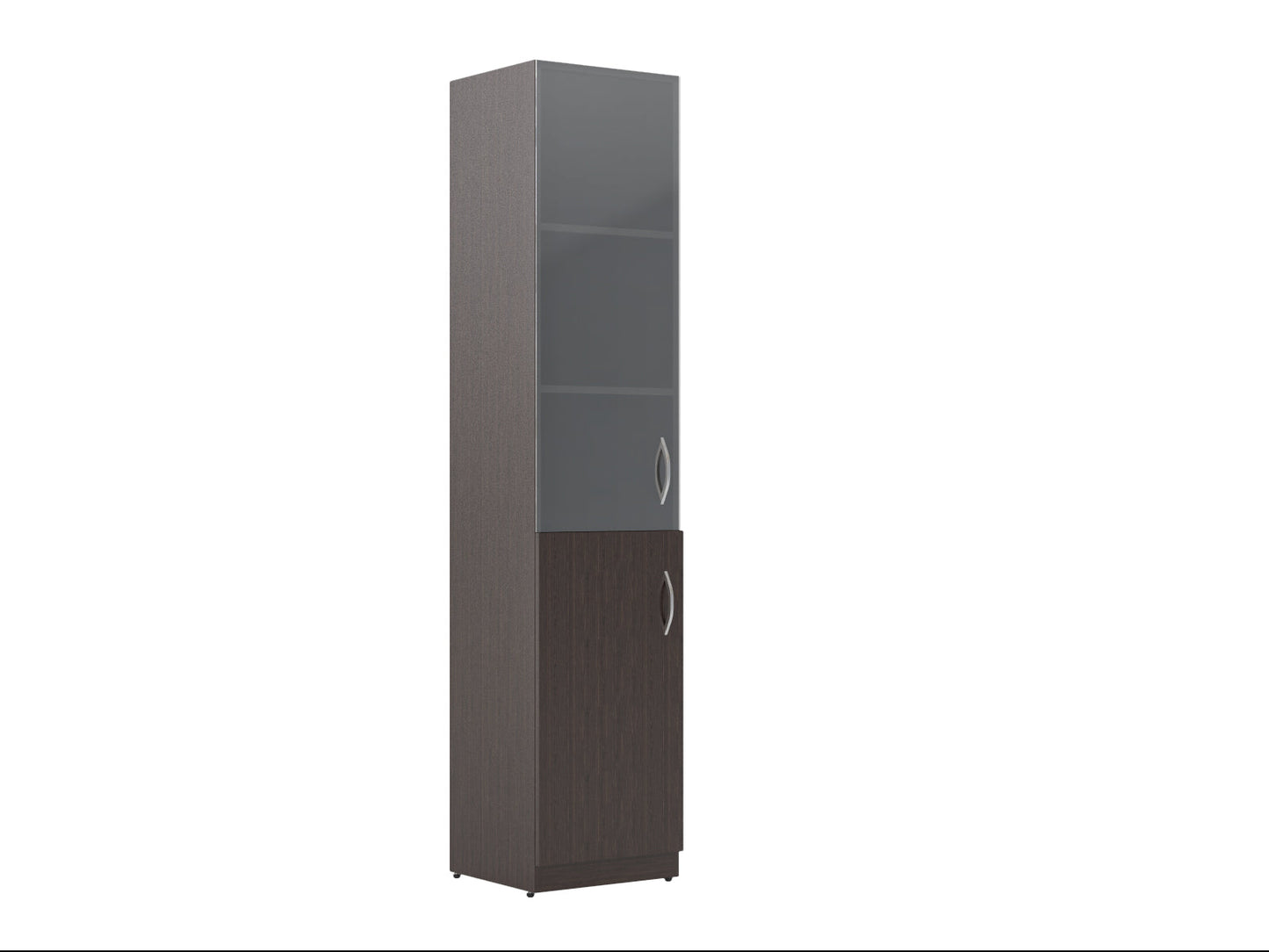 FULL HEIGHT CABINET MADE IN E1 LAMINATE CHIPBOARD WITH GLASS AND WOODEN SWING DOORS 386x375x1817 White by Treejar | Souqify