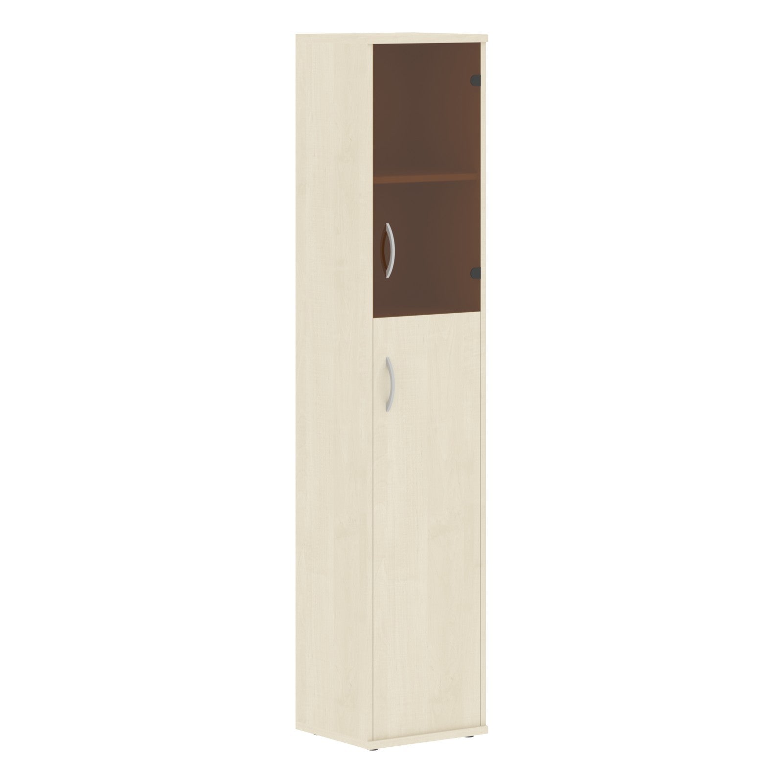 FULL HEIGHT CABINET, MADE IN E1 LAMINATE CHIPBOARD, WITH GLASS AND WOODEN SWING DOORS by Treejar | Souqify