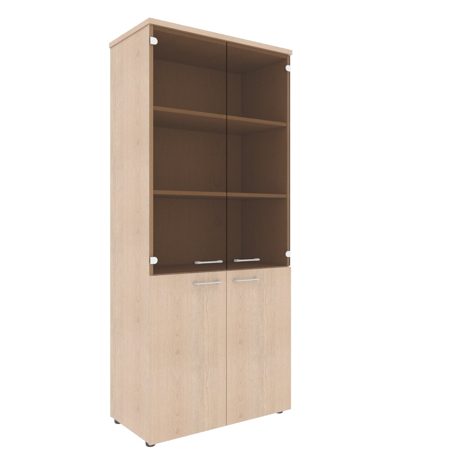 FULL HEIGHT CABINET, MADE IN E1 LAMINATE CHIPBOARD, WITH GLASS AND WOODEN SWING DOORS by Treejar | Souqify
