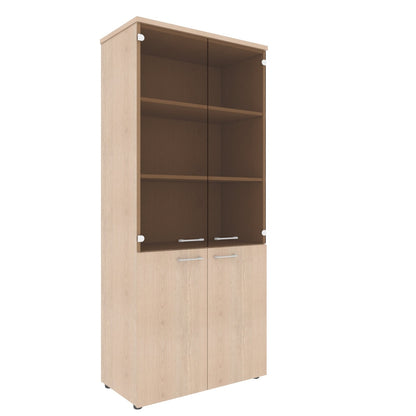 FULL HEIGHT CABINET, MADE IN E1 LAMINATE CHIPBOARD, WITH GLASS AND WOODEN SWING DOORS by Treejar | Souqify