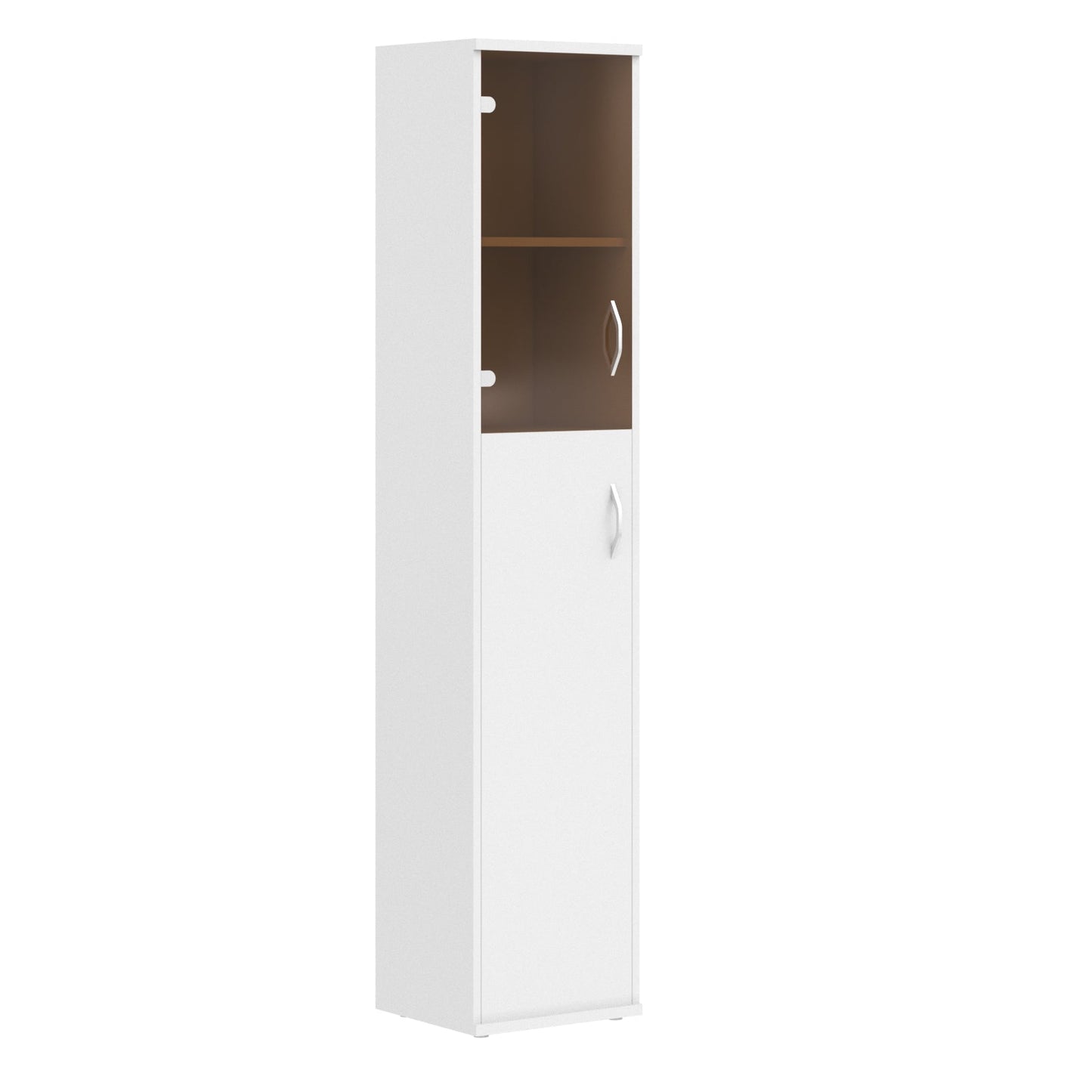 FULL HEIGHT CABINET, MADE IN E1 LAMINATE CHIPBOARD, WITH GLASS AND WOODEN SWING DOORS by Treejar | Souqify