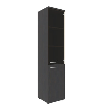 FULL HEIGHT CABINET, MADE IN E1 LAMINATE CHIPBOARD, WITH GLASS AND WOODEN SWING DOORS by Treejar | Souqify
