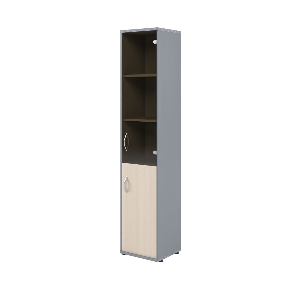 FULL HEIGHT CABINET, MADE IN E1 LAMINATE CHIPBOARD, WITH GLASS AND WOODEN SWING DOORS by Treejar | Souqify