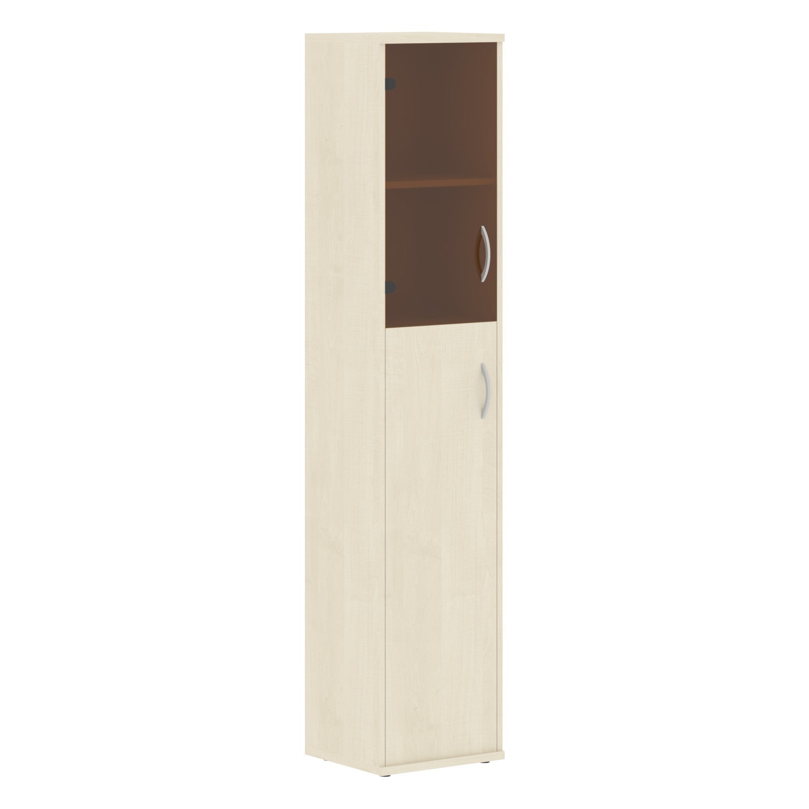 FULL HEIGHT CABINET, MADE IN E1 LAMINATE CHIPBOARD, WITH GLASS AND WOODEN SWING DOORS by Treejar | Souqify