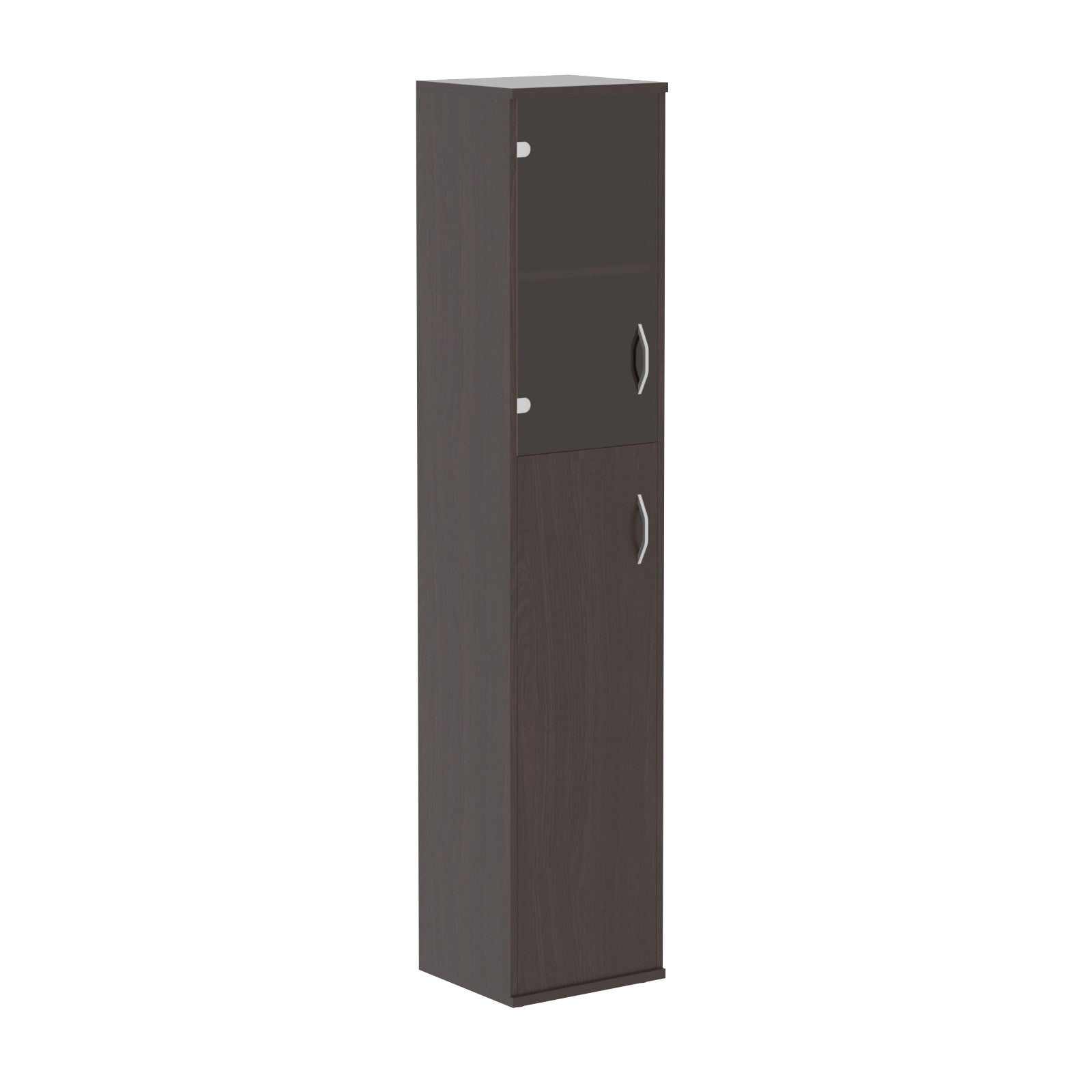 FULL HEIGHT CABINET, MADE IN E1 LAMINATE CHIPBOARD, WITH GLASS AND WOODEN SWING DOORS by Treejar | Souqify