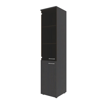 FULL HEIGHT CABINET, MADE IN E1 LAMINATE CHIPBOARD, WITH GLASS AND WOODEN SWING DOORS by Treejar | Souqify