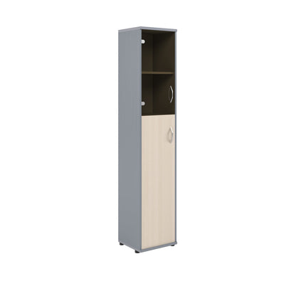 FULL HEIGHT CABINET, MADE IN E1 LAMINATE CHIPBOARD, WITH GLASS AND WOODEN SWING DOORS by Treejar | Souqify