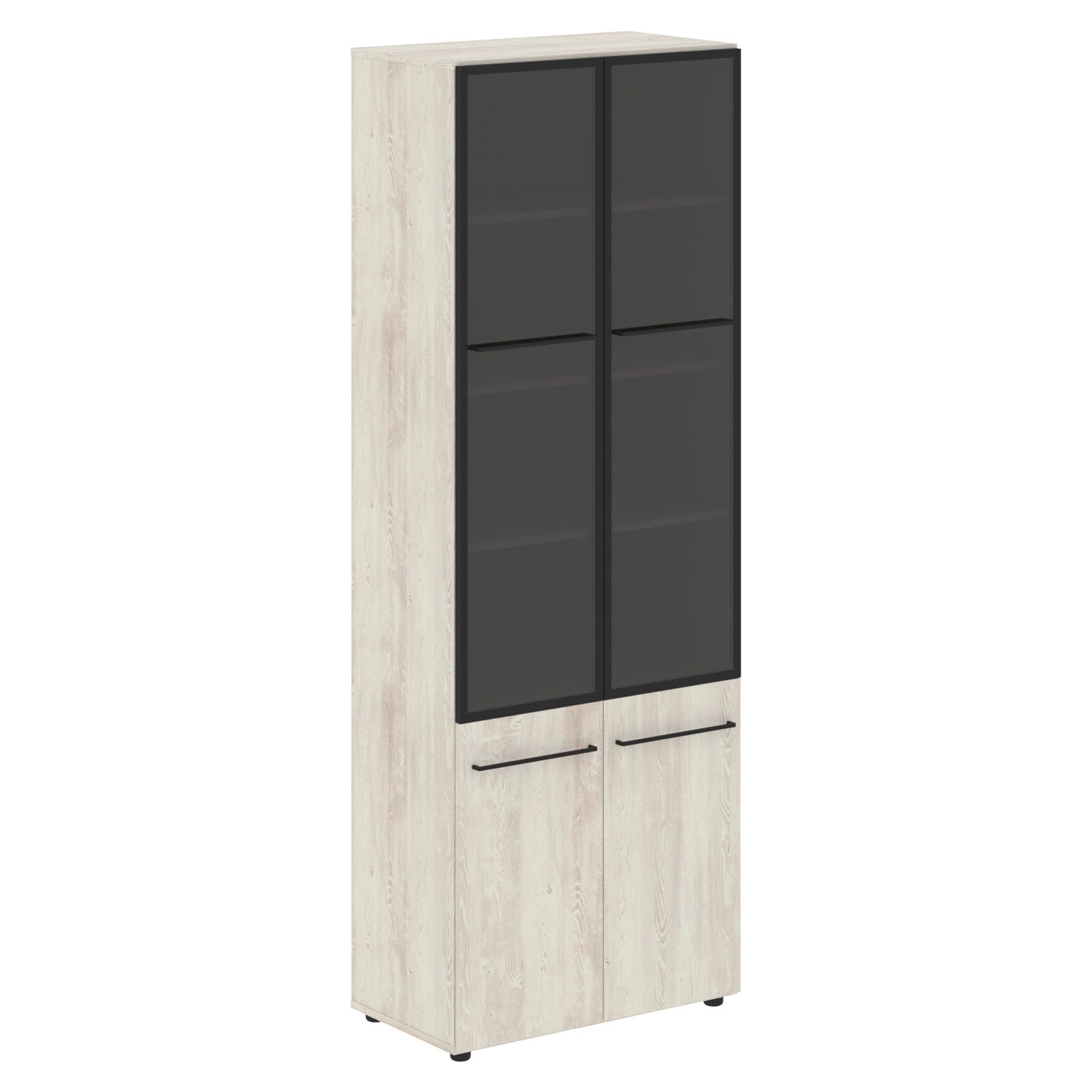 FULL HEIGHT CABINET, MADE IN E1 LAMINATE CHIPBOARD, WITH GLASS AND WOODEN SWING DOORS by Treejar | Souqify