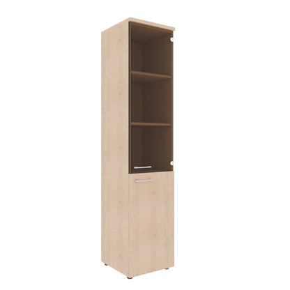 FULL HEIGHT CABINET, MADE IN E1 LAMINATE CHIPBOARD, WITH GLASS AND WOODEN SWING DOORS by Treejar | Souqify